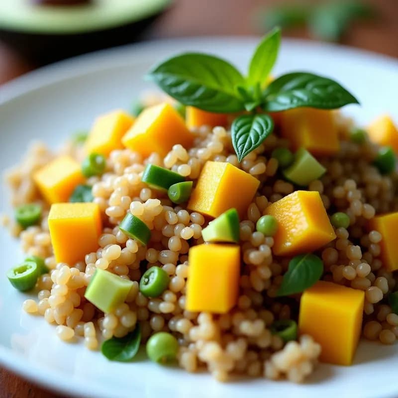 Ensalada de Quinoa, Aguacate y Mango