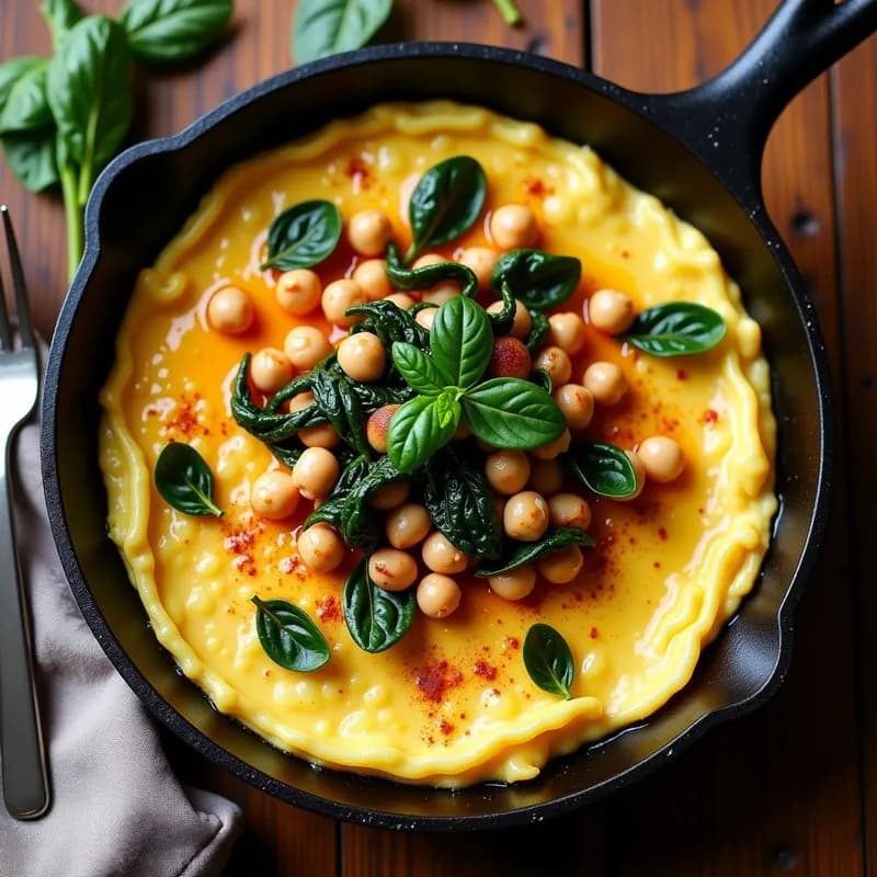 Tortilla Rápida de Garbanzos y Espinacas