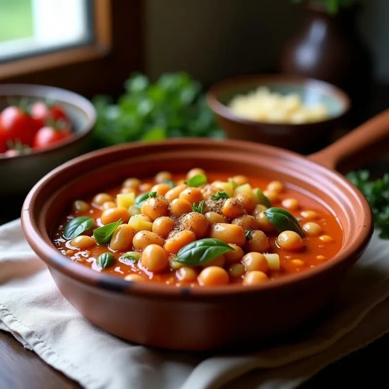 Guiso de Garbanzos con Acelgas y Pimentón