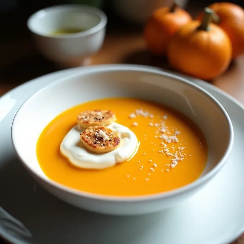 Crema de Calabaza Asada y Jengibre