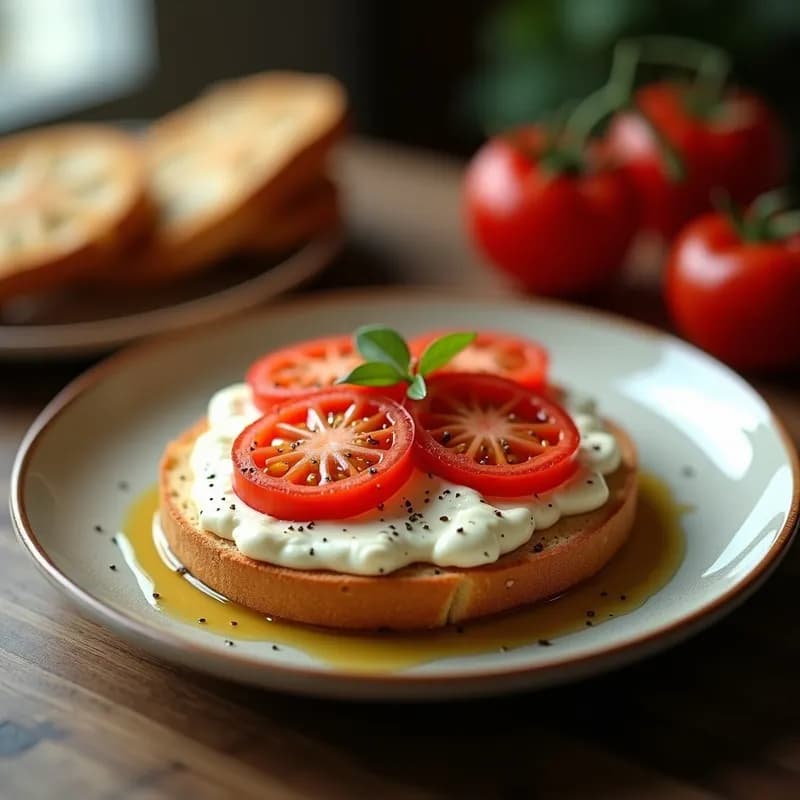 Tostada Integral de Ricotta, Tomate y Pavo