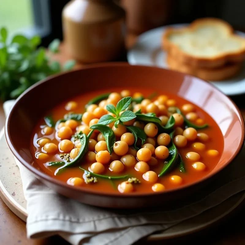 Guiso de Garbanzos con Espinacas