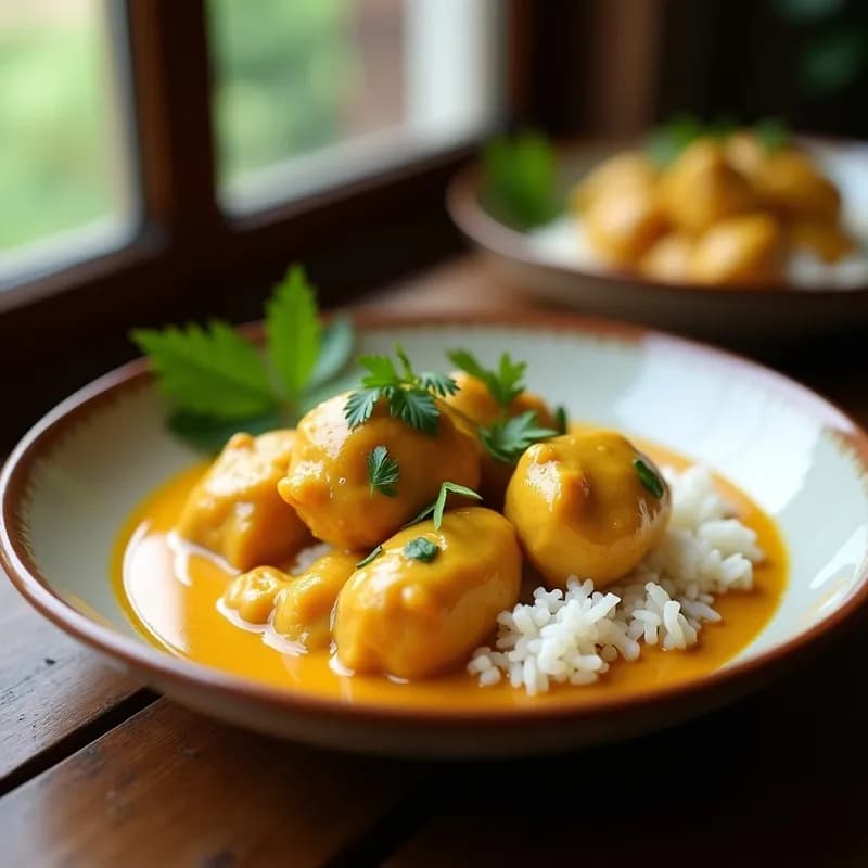Pollo al Curry con Leche de Coco