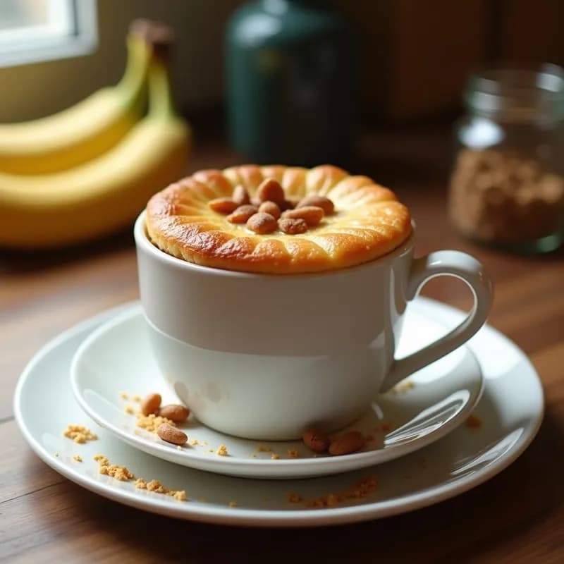 Mug Cake de Avena, Plátano y Nueces