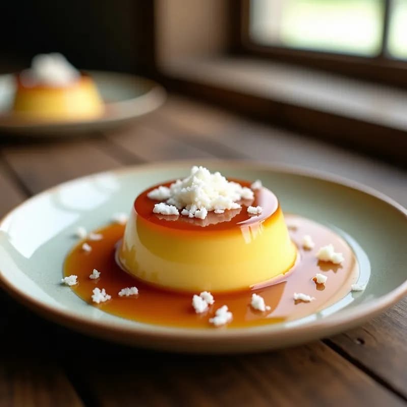 Flan de Queso y Coco al Microondas (Cero Azúcar)