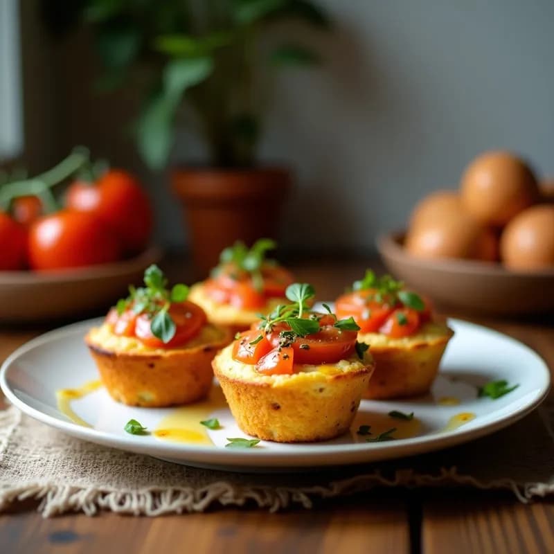 Muffins Salados de Tomate Seco y Albahaca