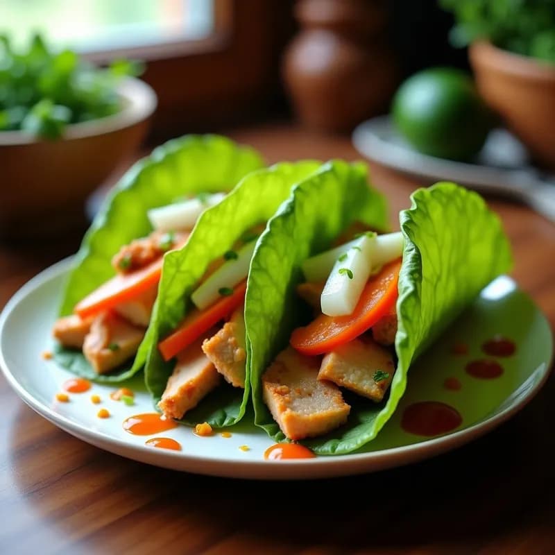 Tacos de Lechuga con Pollo (Keto)