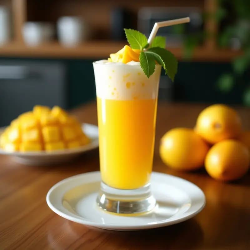 Aaiyoh Thai de Mango y Coco: Bebida Tropical Refrescante Sin Lácteos
