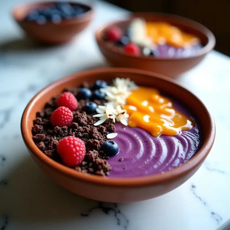 Açaí Na Tigela com Granola de Cacau: Receta Brasilera de Desayuno Energético
