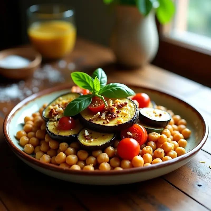 Àcropora de Verduras y Garbanzos: Receta Siciliana Vegana con Salsa de Limón y Aceitunas