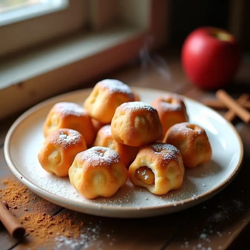 Aebleskiver Danés de Manzana y Canela: Postre Esponjoso en Sartén Especial