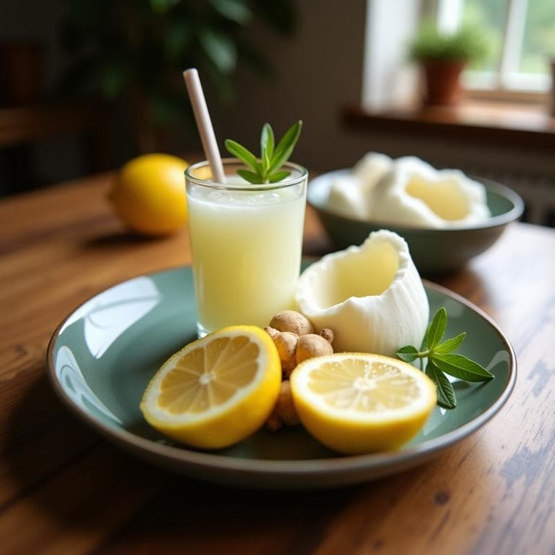 Bebida de Agua de Coco y Limón con Jengibre: Refresco Detox y Bajo en Calorías en 5 Minutos