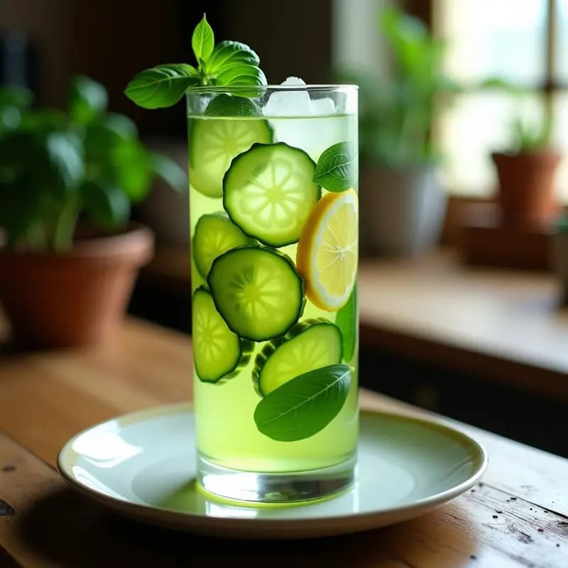 Agua Fresca de Pepino y Albahaca con Limón: Bebida Mexicana Refrescante y Desintoxicante