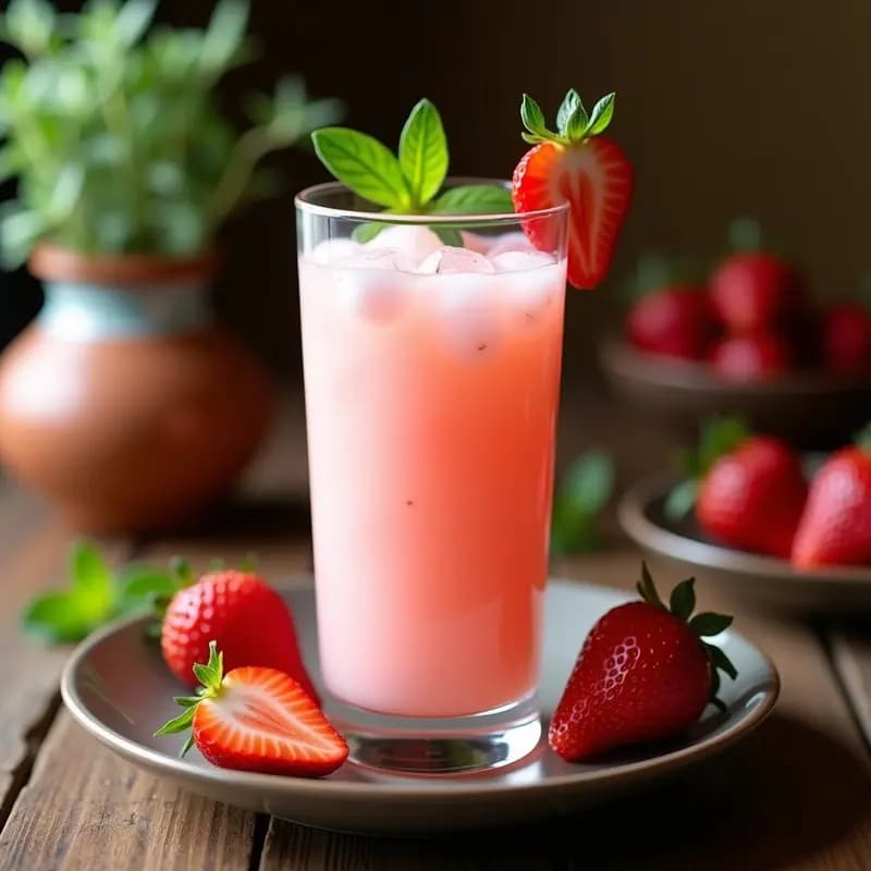 Agua de Horchata con Fresas y Albahaca: Bebida Mexicana refrescante y Sin Lactosa