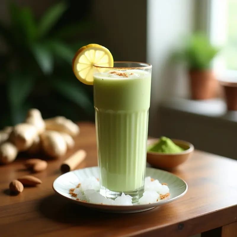 Bebida de Agua de Horchata con Matcha y Jengibre: Infusión Fresca y Energética