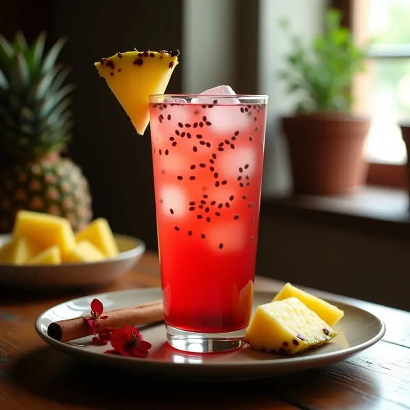 Agua de Jamaica con Piña y Chía: Bebida Mexicana Desintoxicante y Sin Cafeína