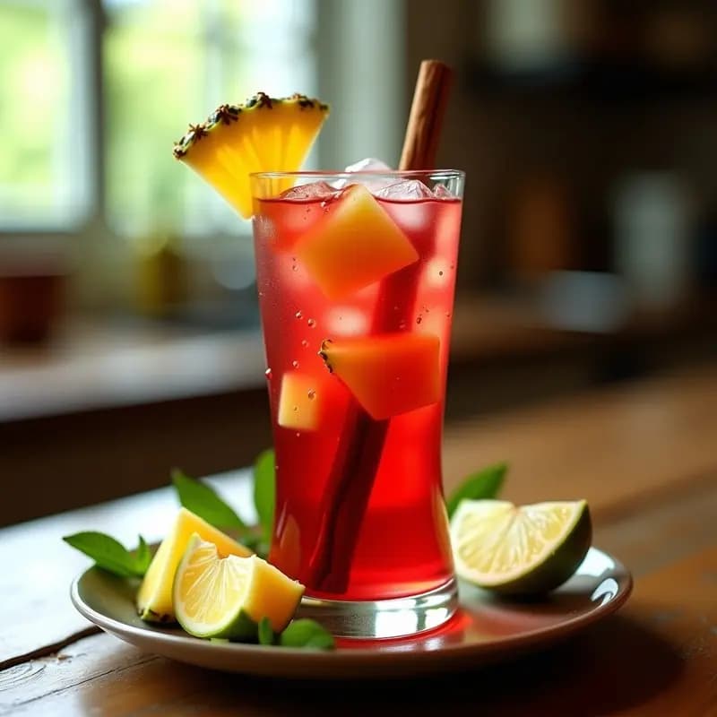 Agua de Jamaica con Piña y Limón: Bebida Mexicana Natural y Diurética