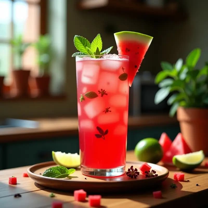 Agua de Jamaica con Sandía y Mentol: Bebida Veraniega Mexicana Sin Azúcar
