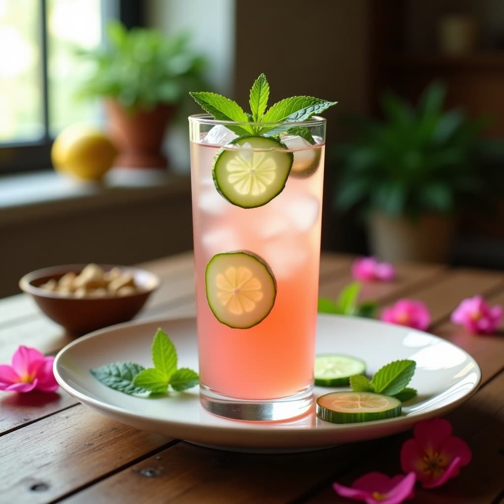 Agua de Rosas y Pepino con Toque de Limón: Bebida Irán-Persa Hidratante y Detox