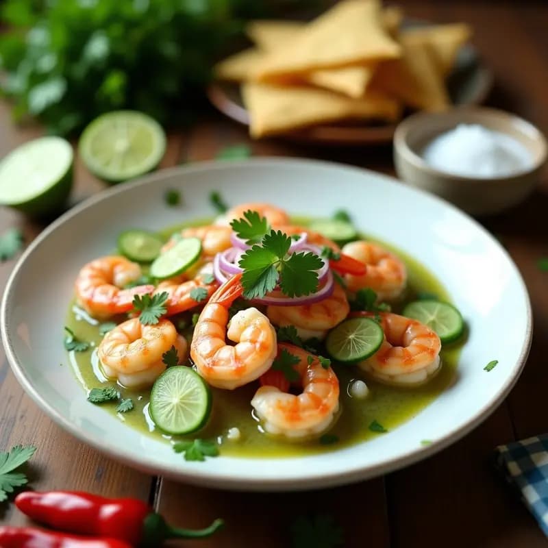 Aguachile de Camarón con Cilantro y Lima: Receta Mexicana Picante y Refrescante