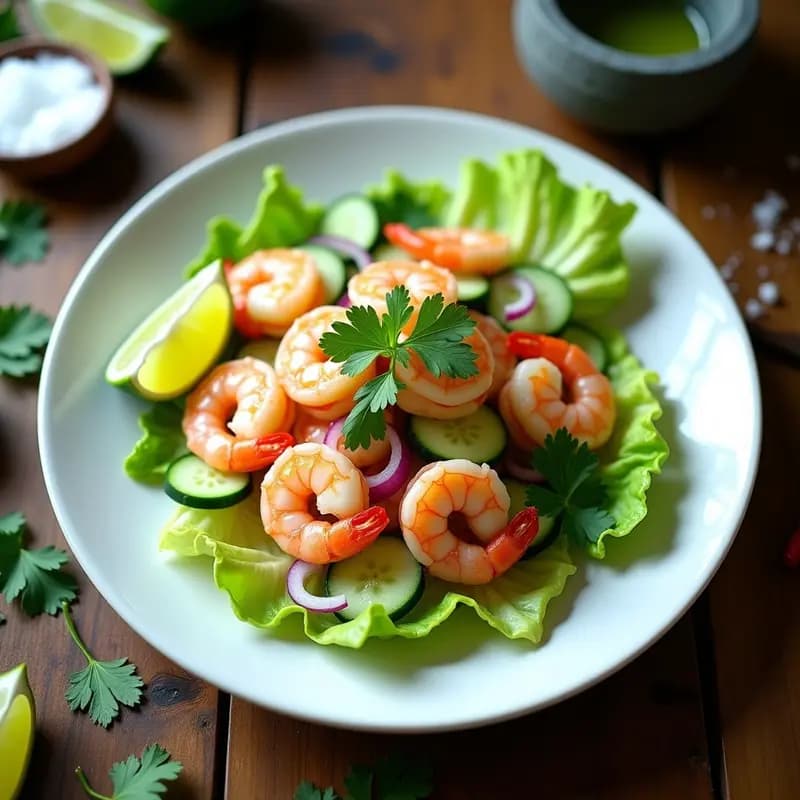 Aguachile de Camarón con Cucumbers y Lima: Entrante Mexicano Fresco y Sin Cocción