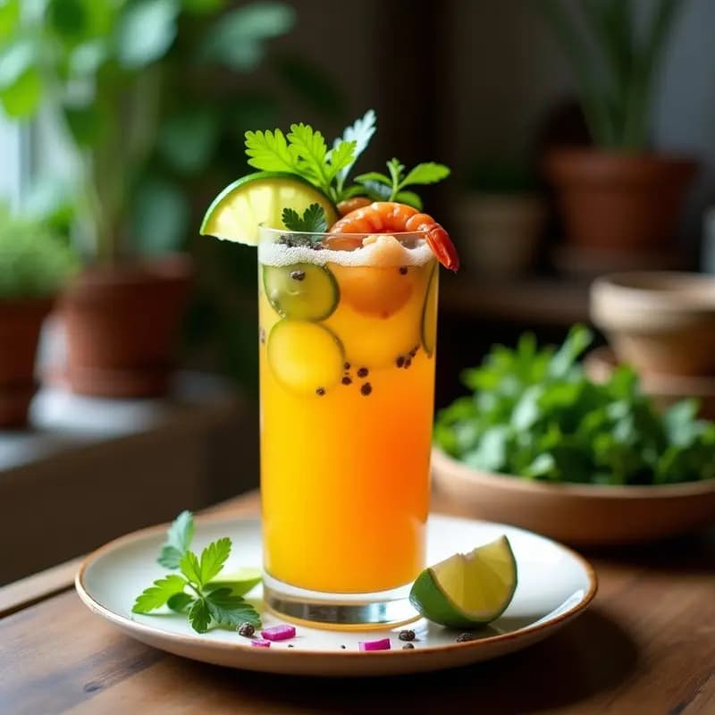 Aguachile de Camarón con Cúrcuma: Bebida Mexicana Picante y Detox