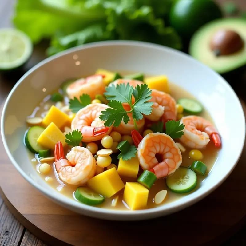 Aguachile de Camarones con Mango y Cilantro: Receta Mexicana Keto y Refrescante