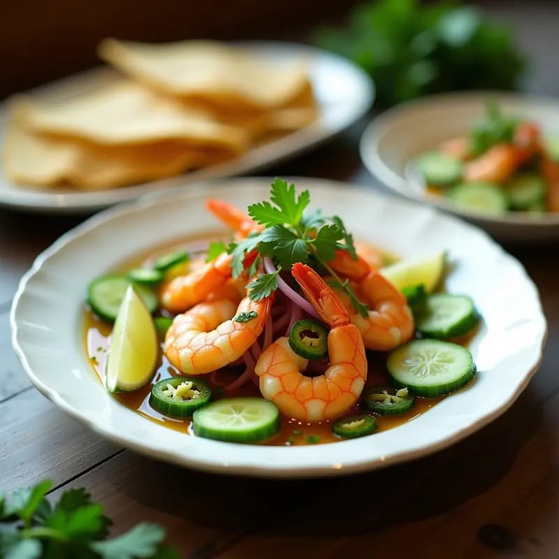 Aguachile de Camarón con Pepino y Chile Verde: Receta Mexicana Picante para el Verano