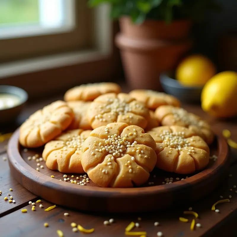 Aisans de Limón y Sésamo: Galletas Árabes Crujientes y Sin Harina