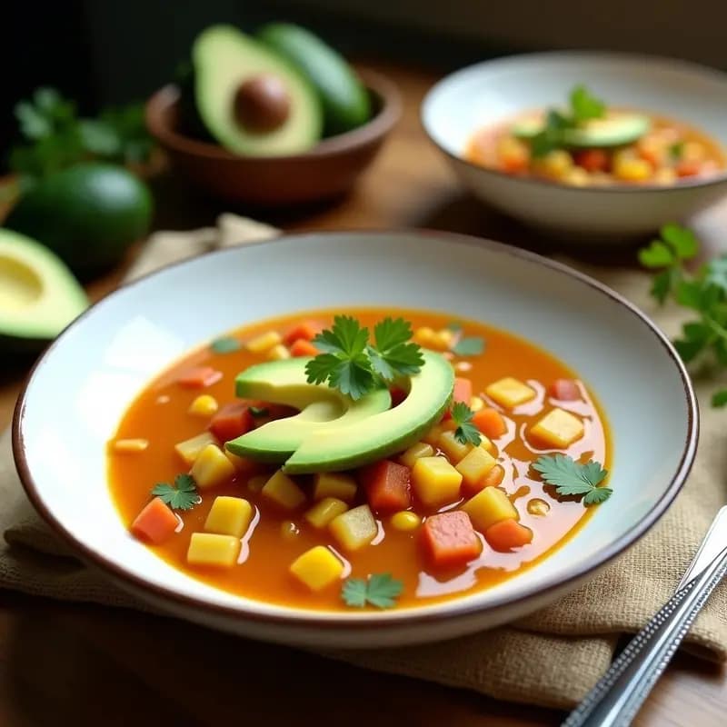 Ajaco Colombiano Vegano con Tres Papas: Sopa Reconfortante Sin Lácteos