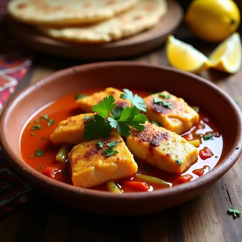 Ajar Blanc Etiopía con Pescado y Limón: Receta Picante y Sin Lácteos en 30 Minutos
