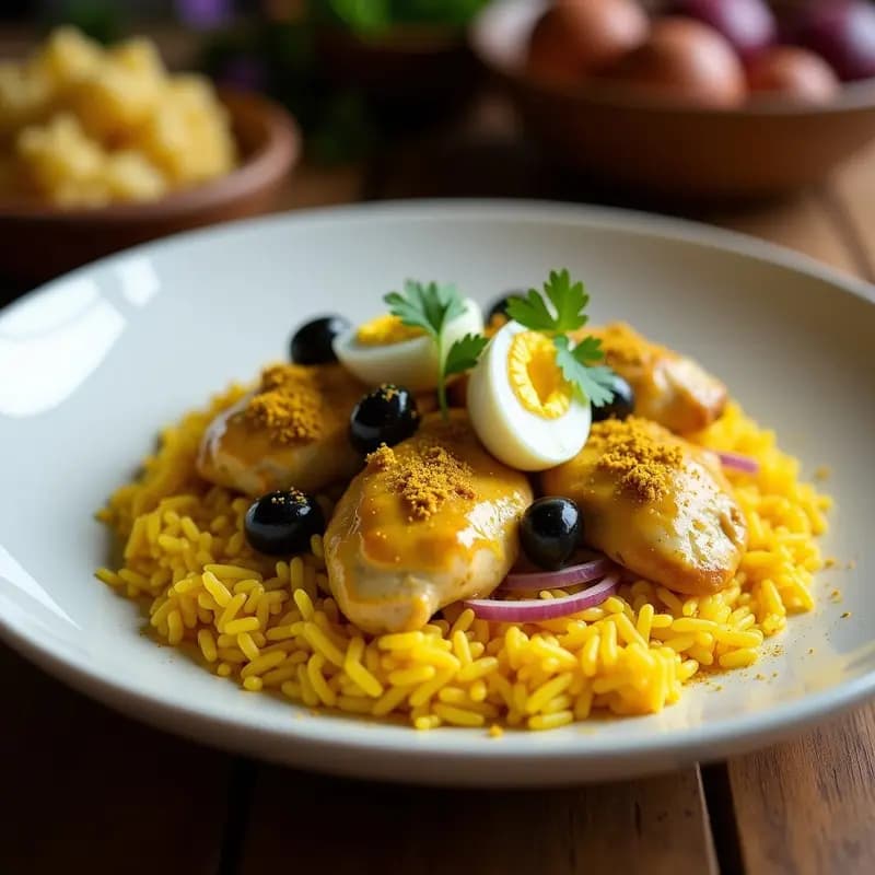 Aji de Gallina Peruano con Arroz Amarillo y Aceitunas: Receta Crema y Picante