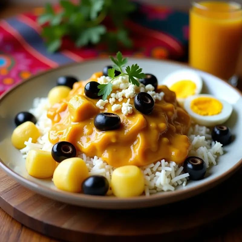 Aji de Gallina Peruano con Arroz y Papa: Receta Tradicional con Toque Cremoso
