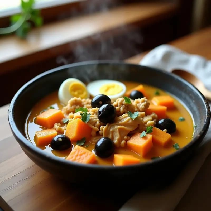Aji de Gallina con batata y Aceitunas Kalamata: Receta Peruana en Olla Rápida