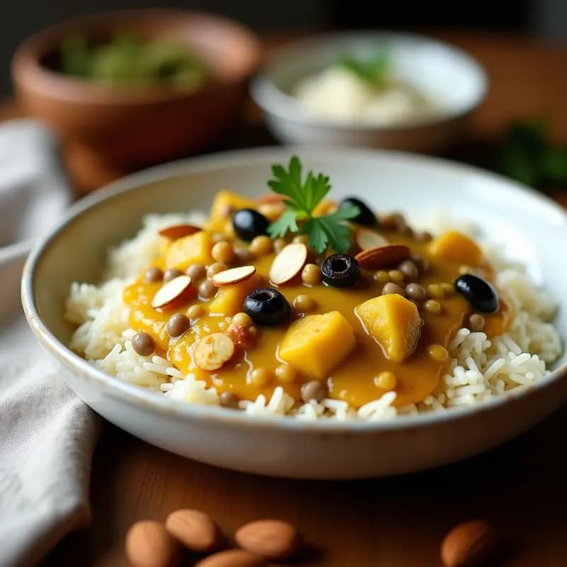 Ají de Gallina con Lentejas y Arroz Basmati: Receta Peruana Reconfortante y Sin Lácteos