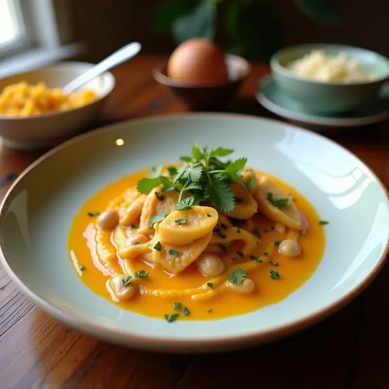 Aji de Gallina Peruano con Lentejas: Versión Vegana con Leche de Coco