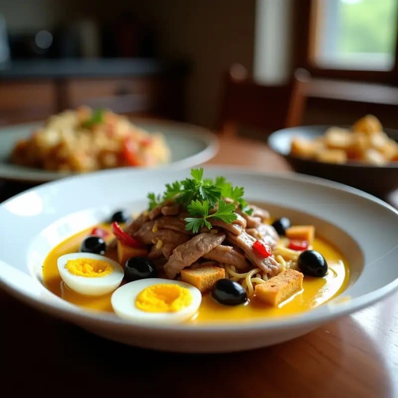 Aji de Gallina con Lomo Saltado: Receta Peruana Fusion con Toque Picante