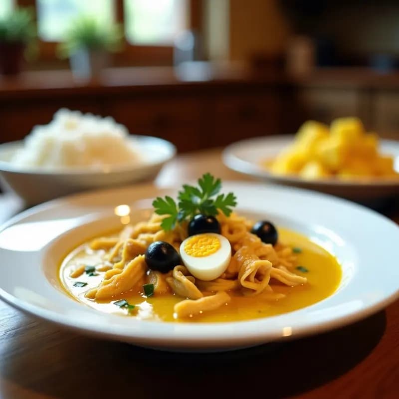 Ají de Gallina Peruano: Crema de Pollo Desmenuzado con Aji Amarillo y Queso