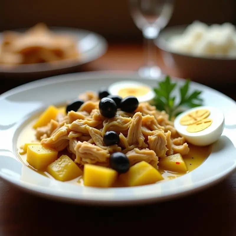 Ají de Gallina con Pollo Desmenuzado y Aceitunas: Receta Peruana Tradicional en 30 Minutos