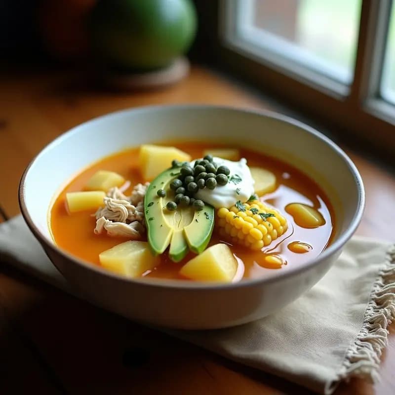 Ajiaco Colombiano con Pollo y Tres Tipos de Papa: Receta Bogotana en Olla