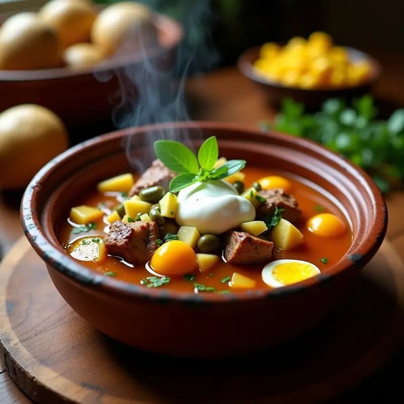 Ajiaco Colombiano con Tres Carnes y Mazorca: Receta Bogotana Reconfortante y Alta en Proteína