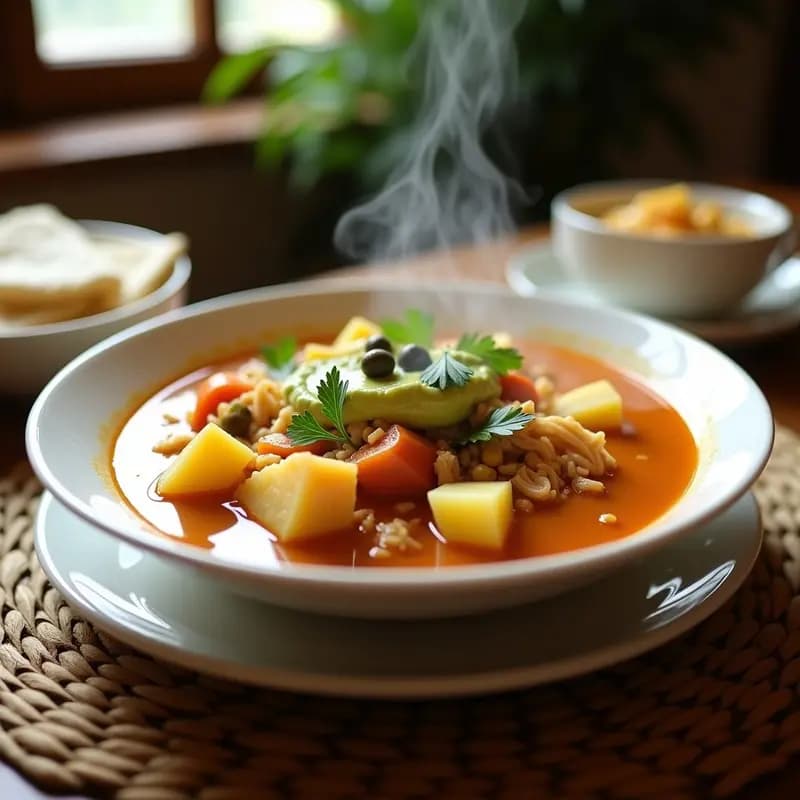 Ajiaco Colombiano con Pollo de Jackfruit: Sopa Tradicional Vegana con 3 Tipos de Papa