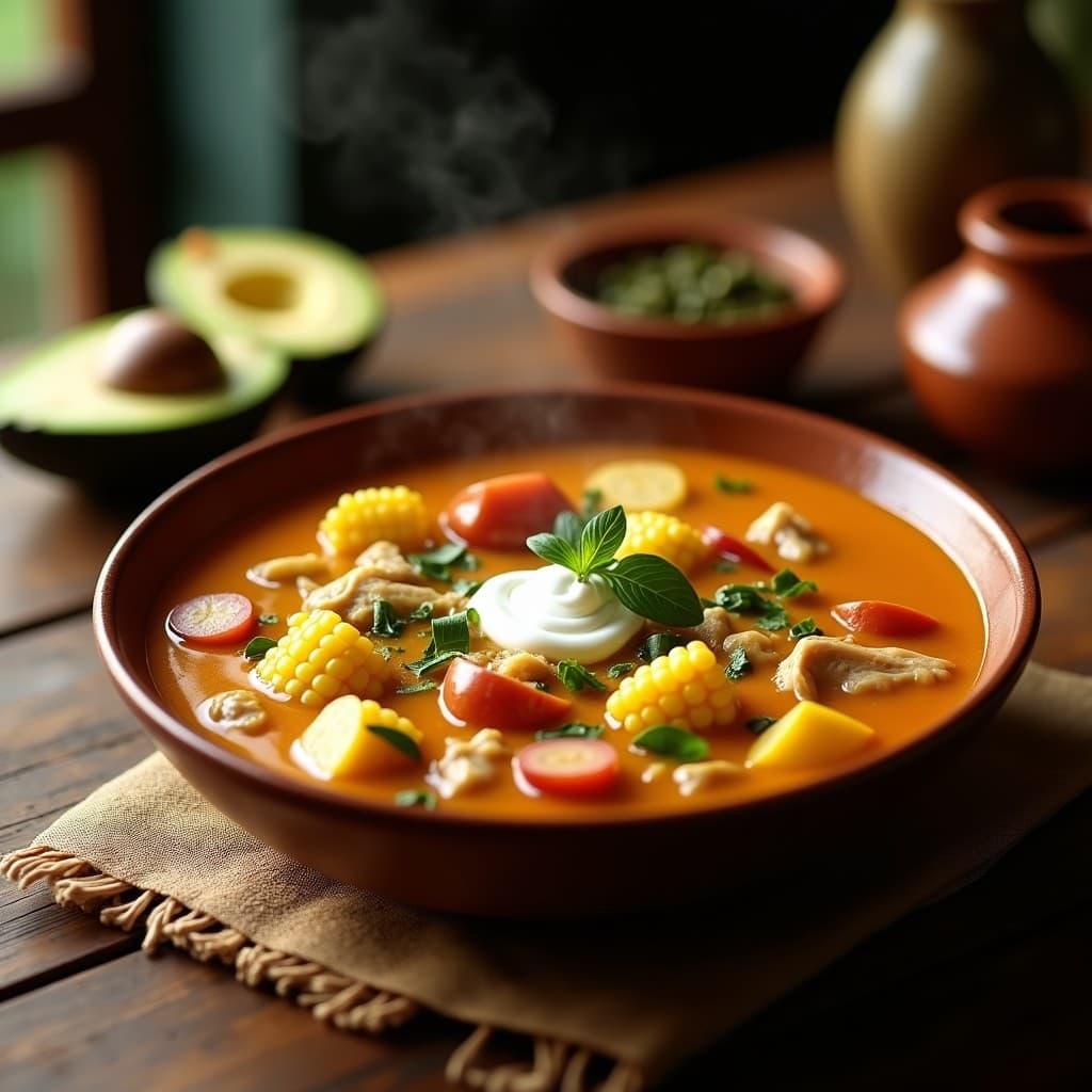 Ajiaco de Pollo con Mazorca y Guascas: Receta Colombiana en Olla Lenta con Toque Tradicional