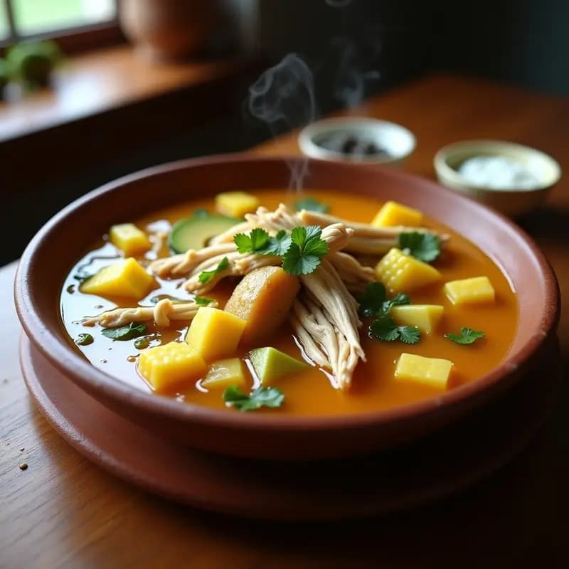 Ajiaco Colombiano con Pollo y Tres Papas: Receta en Olla Lenta y Alta en Proteína