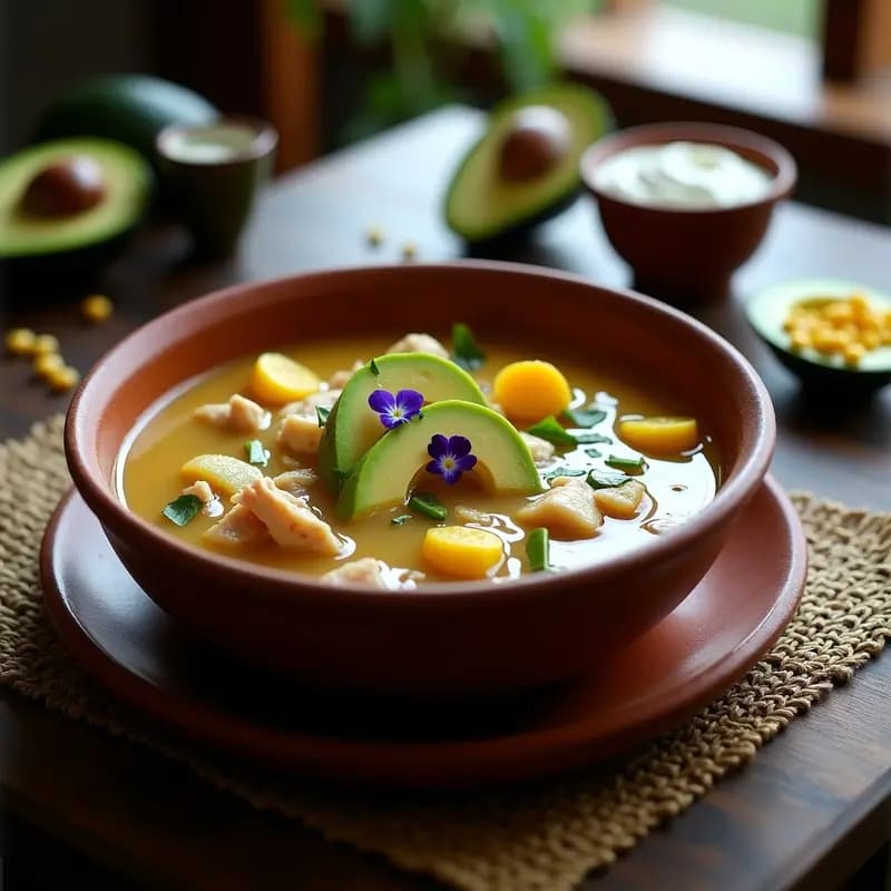 Ajiaco Santafereño con Pollo y Tres Papas: Receta Colombiana Tradicional en Olla