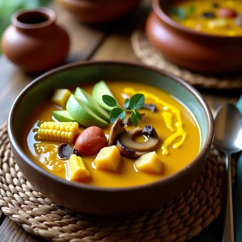 Ajiaco con Tres Carnes Veganas: Receta Colombiana en Olla Lenta