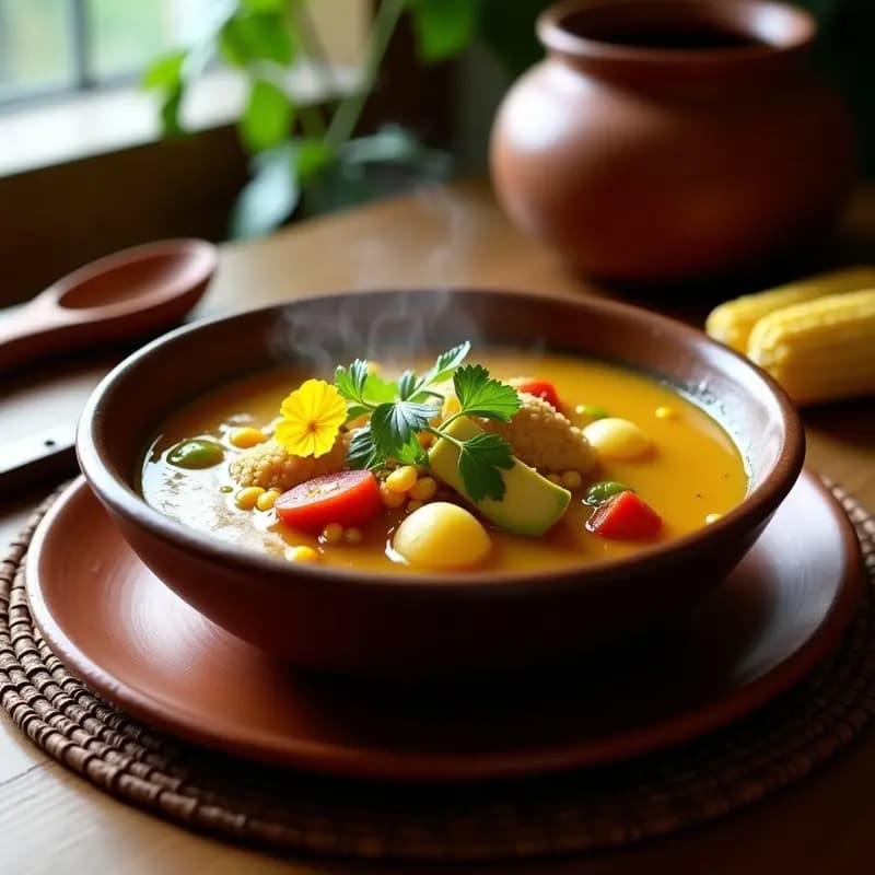 Ajiaco Colombiano Vegano con Pollo de Soja: Receta Tradicional Sin Lácteos