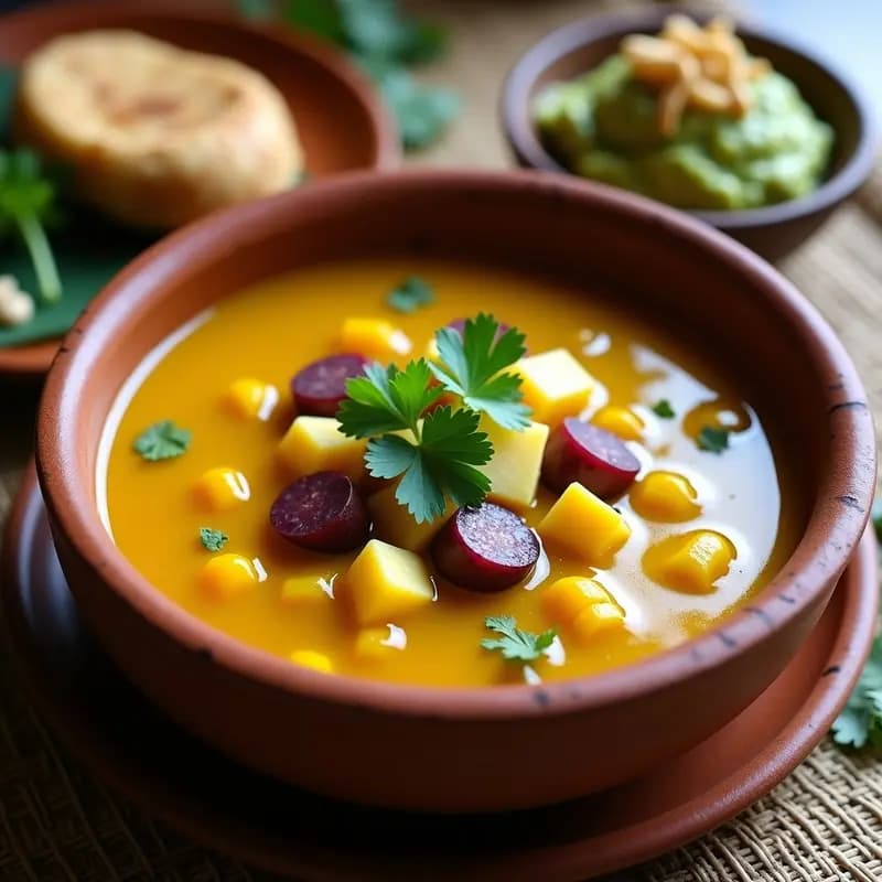 Ajiaco Vegano de Tres Papas con Guacamole y Arepa: Receta Colombiana en Olla Express y Sin Lácteos