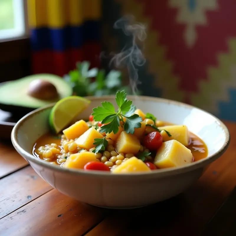 Ajiaco Santafereño Vegano de Tres Papas: Receta Colombiana con Aguacate y Maíz