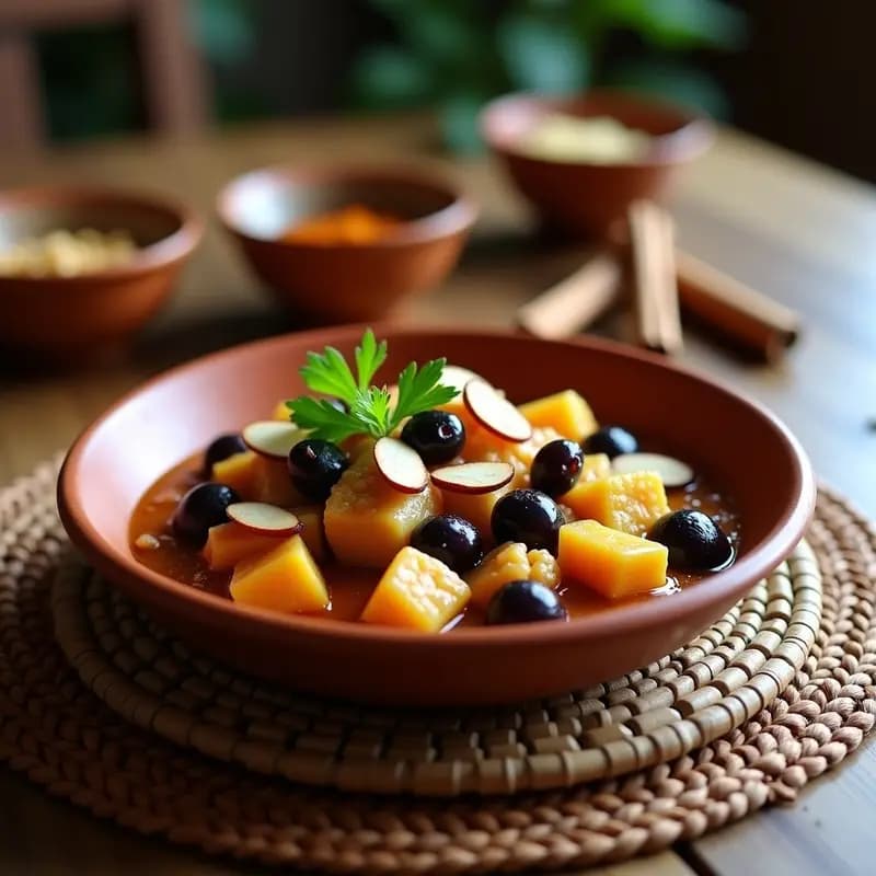 Tajín de Pollo con Circuelas y Almendras: Receta Marroquí en Thermomix con Toque Dulce-Salado